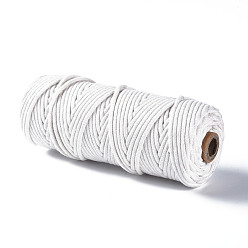White Cotton String Threads, Macrame Cord, Decorative String Threads, for DIY Crafts, Gift Wrapping and Jewelry Making, White, 3mm, about 54.68 yards(50m)/roll