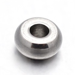 Stainless Steel Color 303 Stainless Steel Beads, Stainless Steel Color, Donut, 4x2mm, Hole: 1mm