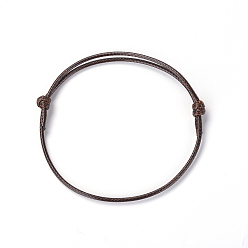 Brun De Noix De Coco Bracelet en fils de polyester ciré coréen faire, brun coco, diamètre réglable: 40~70 mm