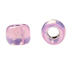 (2105) Silver Lined Pink Opal Toho perles de rocaille rondes, perles de rocaille japonais, (2105) opale rose doublée d'argent, 11/0, 2.2mm, Trou: 0.8mm, environ5555 pcs / 50 g