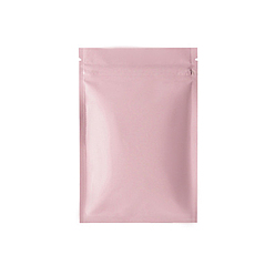Pink Прямоугольная майларовая сумка из композитного материала с застежкой-молнией, Стойкий к запаху повторно закрывающийся для упаковки мешочка для вечеринок, пищевой блеск для губ, ювелирные изделия для хранения, розовые, 15x10 см, 100 шт / комплект