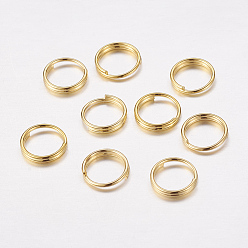 Золотой Латунные разрезные кольца, кольца с двойной петлей, золотые, 7x1.2 мм, около 5.8 мм внутренним диаметром