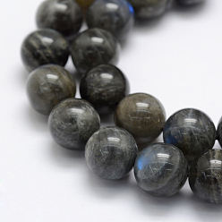 Labradorite Natural Labradorite Beads Strands, Grade A+, Round, 12mm, Hole: 1mm, about 32pcs/strand, 15.3 inch(39cm)