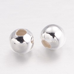 Silver Iron Round Beads, Silver Color Plated, 6mm, Hole: 2~2.5mm