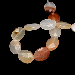 Carnelian Faceted Oval Dyed Natural Carnelian Beads Strands, 17x13x6mm, Hole: 1mm, about 13pcs/strand, 8.26 inch