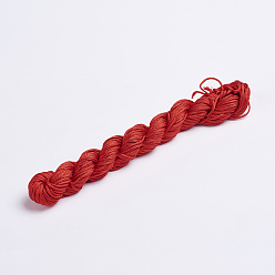 Brique Rouge Fil de nylon, cordon de bijoux en nylon pour la fabrication de bracelets tissés , firebrick, 1mm, environ 26.24 yards (24m)/paquet, 10 faisceaux / sac, environ 262.46 yards (240m)/sac