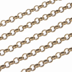 Antique Bronze Iron Rolo Chains, Belcher Chain, Unwelded, Antique Bronze, 6x2mm