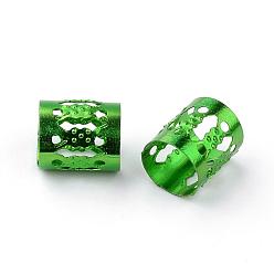 Green Aluminum Dreadlocks Beads Hair Decoration, Hair Coil Cuffs, Green, 9x8mm, Hole: 7mm