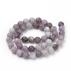 Lilac Jade Natural Lilac Jade Beads Strands, Faceted, Round, 8~8.5mm, Hole: 1mm, about 47pcs/strand, 15.5 inch
