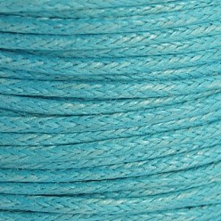 Deep Sky Blue Waxed Cotton Cord, Deep Sky Blue, 1mm, about 27.34 yards(25m)/roll