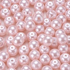 Pink Eco-Friendly Dyed Glass Pearl Round Beads, Pink, 8mm, Hole: 1.2~1.5mm, about 200pcs/box