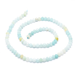 Amazonite Natural Amazonite Beads Strands, Faceted, Rondelle, 4.5~5x3~3.5mm, Hole: 0.8mm, about 106pcs/strand, 15.43''(39.2cm)