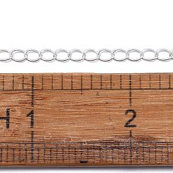 Серебро Латунные витой цепочки, бордюрные цепи, пайки, с катушкой, овальные, без свинца и без кадмия, серебряный цвет гальваническим, 5x4x0.5 мм, около 301.83 футов (92 м) / рулон