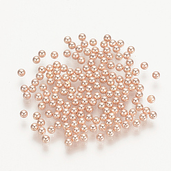 Rose Gold Stainless Steel Beads, Undrilled/No Hole Beads, Round, Rose Gold, 3.0mm, about 9000pcs/1000g