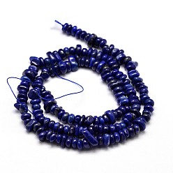 Lapis Lazuli Natural Lapis Lazuli Chip Beads Strands, 4~14x4~12mm, Hole: 1mm, about 15.3 inch~16.1 inch