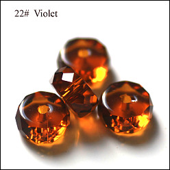 Verge D'or Foncé Imitations de perles de cristal autrichien, grade de aaa, facette, plat rond, verge d'or noir, 8x3.5mm, Trou: 0.9~1mm