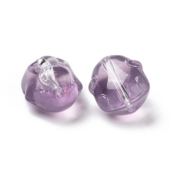 Medium Orchid Transparent Czech Glass Beads, Rabbit, Medium Orchid, 17.5x15x11.5mm, Hole: 1.4mm
