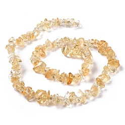 Citrine Natural Citrine Chip Beads Strands, Dyed & Heated, 5~14x4~10mm, Hole: 1mm, about 15.5 inch~16.1 inch