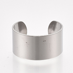 Platine 304 inoxydable anneaux de manchette en acier, anneaux ouverts, anneaux large bande, platine, taille 8, 18 mm, 10 mm