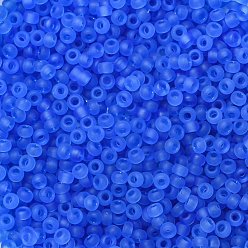 (RR150F) Matte Transparent Sapphire MIYUKI Round Rocailles Beads, Japanese Seed Beads, (RR150F) Matte Transparent Sapphire, 11/0, 2x1.3mm, Hole: 0.8mm, about 1100pcs/bottle, 10g/bottle