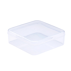 Clear Square Plastic Bead Storage Containers, Clear, 7.4x7.3x2.5cm