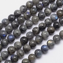 Labradorite Natural Labradorite Round Bead Strands, 10mm, Hole: 1mm, about 40pcs/strand, 15.5 inch