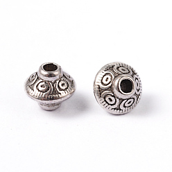 Antique Silver Tibetan Style Alloy Spacer Beads, Lead Free & Cadmium Free, Antique Silver, 5.4x6.3mm, Hole: 1mm