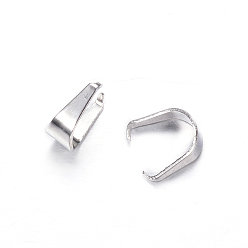 Stainless Steel Color 201 Stainless Steel Snap on Bails, Stainless Steel Color, 7x6x3mm