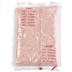 Misty Rose 12/0 Glass Seed Beads, Transparent Inside Colours Luster, Round Hole, Round, Misty Rose, 12/0, 2~2.5x1.5~2mm, Hole: 0.8mm, about 30000pcs/bag