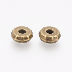 Antique Bronze Tibetan Style Spacer Beads, Cadmium Free & Lead Free, Rondelle, Antique Bronze, 8x3mm, Hole: 2mm