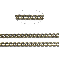 Antique Bronze Brass Twisted Chains, Curb Chains, Diamond Cut, Soldered, Faceted, with Spool, Oval, Lead Free & Nickel Free & Cadmium Free, Antique Bronze, 2x1.5x0.45mm, about 301.83 Feet(92m)/roll
