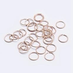 Розовое Золото 925 кольца с открытыми скачками стерлингового серебра, круглые кольца, розовое золото , 18 датчик, 9x1 мм, внутренний диаметр: 7 мм, Около 48 шт / 10 г