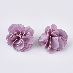 Plum Cloth Pendant Decorations, with Acrylic Findings, Flower, Plum, 25~30x28~35mm, Hole: 2mm