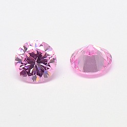 Pearl Pink Cubic Zirconia Cabochons, Grade A, Faceted, Diamond, Pearl Pink, 3x2mm