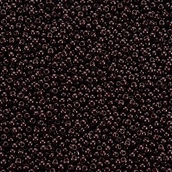 Dark Red 11/0 Grade A Round Glass Seed Beads, Baking Paint, Dark Red, 2.3x1.5mm, Hole: 1mm, about 48500pcs/pound