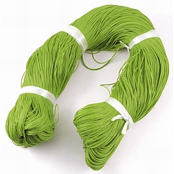 Yellow Green Round Waxed Polyester Cord, Taiwan Waxed Cord, Twisted Cord, Yellow Green, 1mm, about 415.57 yards(380m)/bundle