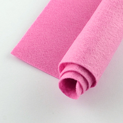 Hot Pink Non Woven Fabric Embroidery Needle Felt for DIY Crafts, Square, Hot Pink, 298~300x298~300x1mm, about 50pcs/bag