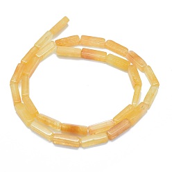 Yellow Aventurine Natural Yellow Aventurine Beads Strands, Cuboid, 12.5~13.5x3~5x3~4.5mm, Hole: 1mm, about 30~32pcs/strand, 15.1~15.9 inch(38.5~40.5cm)