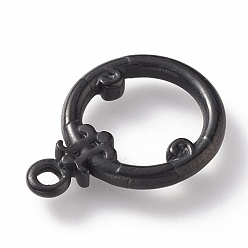 Electrophoresis Black 304 детали застежек из нержавеющей стали, кольцо, электрофорез черный, 21x15x2 мм, отверстие : 2 мм