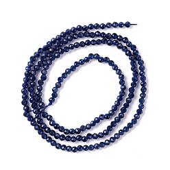 Bleu Moyen  Chapelets de perles en verre transparentes  , facette, ronde, bleu moyen, 2mm, Trou: 0.6mm, Environ 182~201 pcs/chapelet, 14.57~15.24 pouce ((37~38.7 cm)