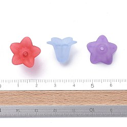 Couleur Mélangete Perles acryliques transparentes, givré, fleur, couleur mixte, 17.5x12mm, trou: 1.5 mm, environ 770 pcs / 500 g