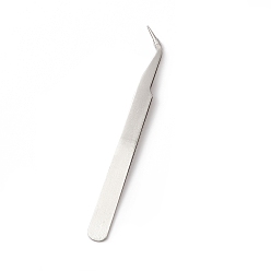 Stainless Steel Color 201 Stainless Steel Beading Tweezers, Stainless Steel Color, 115x9x4mm