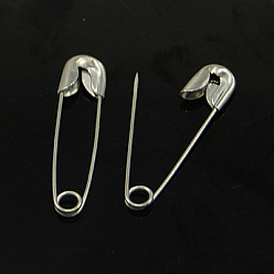 Platinum Iron Safety Pins, Platinum, 30~32x8x3mm, Pin: 0.5mm, about 1000pcs/bag