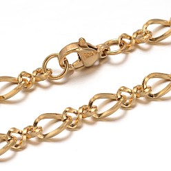 Golden 304 Stainless Steel Chain Bracelets, with Lobster Clasps, Golden, 8-1/8 inch(205mm), 5x2mm