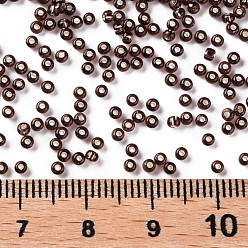 Coconut Brown 12/0 Grade A Round Glass Seed Beads, Silver Lined, Coconut Brown, 12/0, 2x1.5mm, Hole: 0.3mm, about 30000pcs/bag