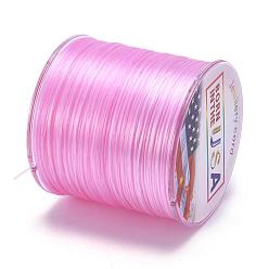 Pearl Pink Flat Elastic Crystal String, Elastic Beading Thread, for Stretch Bracelet Making, Pearl Pink, 0.5mm, about 328.08 yards(300m)/roll