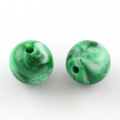 Vert Mer Perles acryliques opaques, ronde, vert de mer, 8mm, trou: 1.5 mm, environ 1800 pcs / 500 g