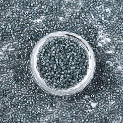 Steel Blue 11/0 Grade A Glass Seed Beads, Cylinder, Uniform Seed Bead Size, Baking Paint, Steel Blue, 1.5x1mm, Hole: 0.5mm, about 20000pcs/bag