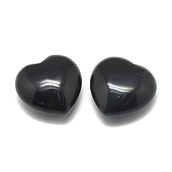 Obsidian Natural Obsidian Heart Love Stones, Pocket Palm Stones for Reiki Balancing, 39~41x40~40.5x17~19mm