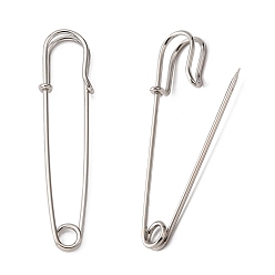 Platinum Iron Kilt Pins Brooch Findings, Platinum, 64mm long, 18mm wide, 6mm thick, hole: about 4mm